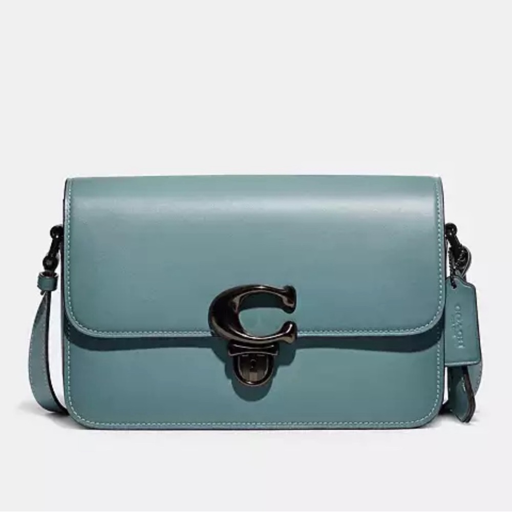 Coach Studio Shoulder Bag Colorblock Sage Blue Glovetanned Leather C6641 New